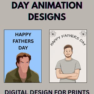 Animations personnalisées pour la fête des pères pour impressions, posters, cartes, etc.