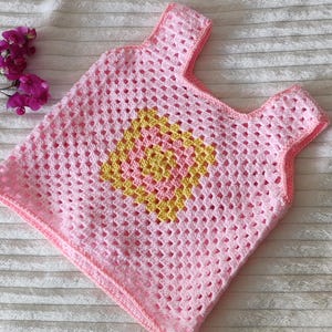 Handmade Granny Square Crochet Top for Kids – Custom Colours Available