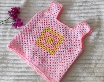 Handmade Granny Square Crochet Top for Kids – Custom Colours Available