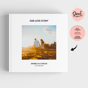Cadeau livre photo premium pour couple | Service de création d'album photo personnalisé avec plan personnalisé, carte des étoiles, paroles de chanson | Modèle de toile de bricolage