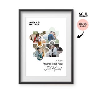Puzzle fotografico personalizzato, regalo artistico per coppia; stampa fotografica personalizzata; regalo per il primo anniversario o compleanno per lui, lei, moglie