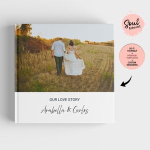 Premium Love Story Photobook | Personalized with Location Map, Star Map, Couple Song & Note | DIY Canva Template | Custom Photobook Design