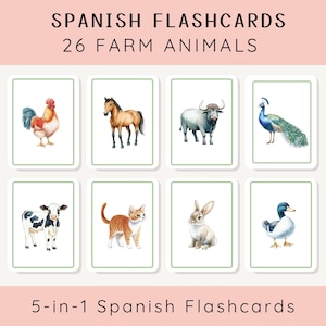 Spanish Flashcards for Kids, Spanish Printables for Kids, Spanish Cards, Spanish Learning, Spanish Teacher Resources, Preschool Curriculum