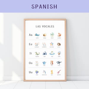 Spanish Educational Poster for Classroom, Spanish Printable Art, ABC Poster, Toddler Educational Prints, Visual Learning, Spanish Homeschool