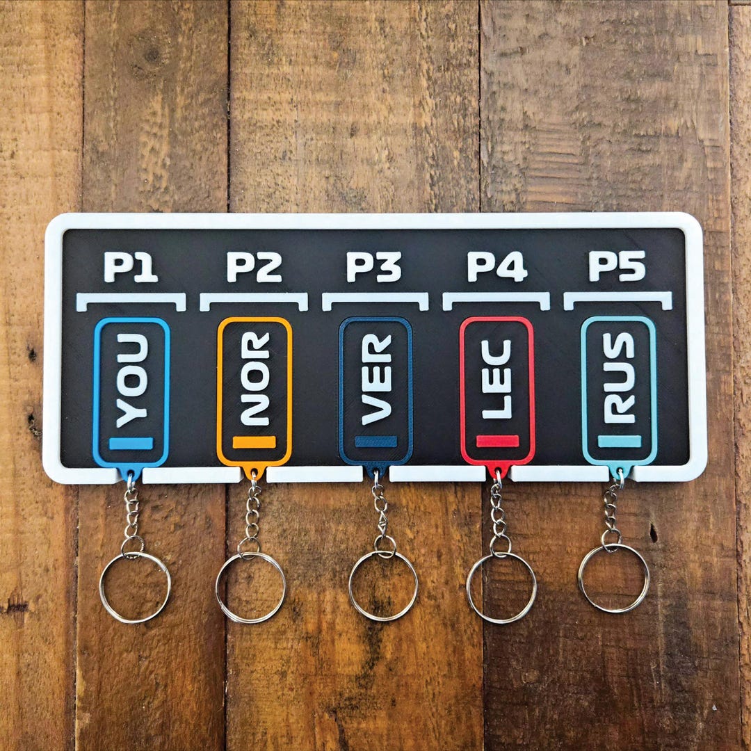 F1 Grid-style Keys Holder Wall Mount P1 P2 P3 P4 P5 Personalized or ...