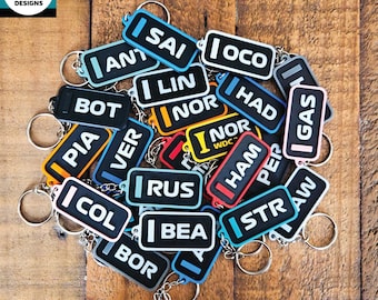 F1 Driver Keychain 2026 Custom 3-Letter Formula One Bag Charm Personalized Gifts for Motorsport Fans, Norris, Hamilton, McLaren