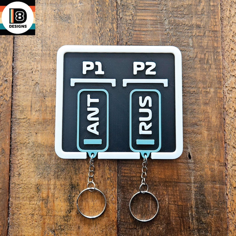 2026 F1 Grid-Style Keys Holder Wall Mount P1 P2 Personalized or Driver Keychains Bag Charms Formula One Couple 2 Person Home Décor Gift image 4