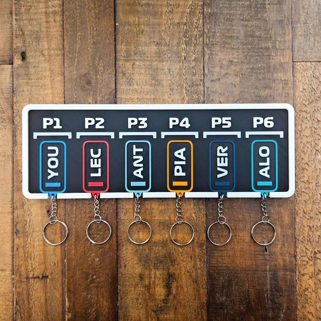 F1 Grid-style Keys Holder Wall Mount P1 P2 P3 P4 P5 P6 Personalized or ...