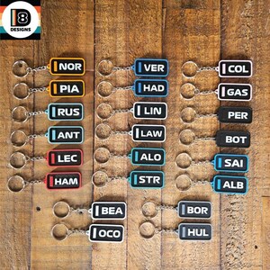 2026 F1 Grid-Style Keys Holder Wall Mount P1 P2 Personalized or Driver Keychains Bag Charms Formula One Couple 2 Person Home Décor Gift image 2