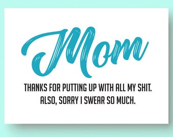 Printable Mother&#39;s Day Card - Funny Comical Silly Joke Printables - Gift For Mom - DIGITAL FILES