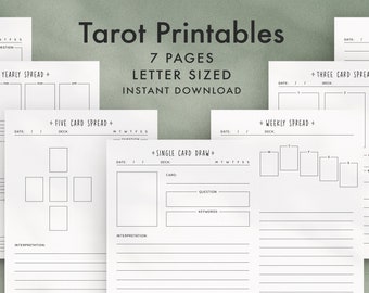 Tarot Journal Printable | Daily Card Reading Spreads (PDF)