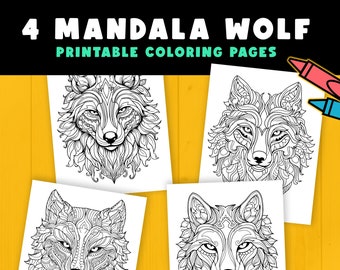 wolf colouring printable
