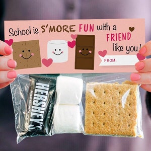 S'mores Kit Valentine para impressão - Cartões de Dia dos Namorados, Smores para impressão, sala de aula, turma, criança, ensino fundamental - ARQUIVOS DIGITAIS