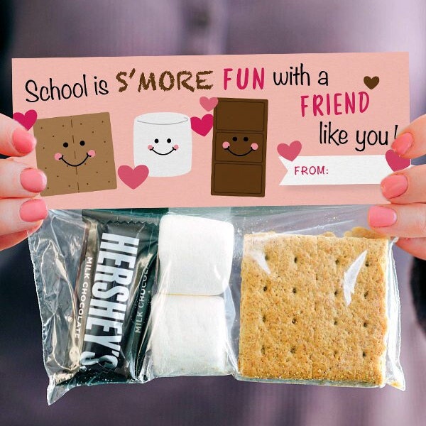 S'mores Kit Valentine Printable - Valentines Day Cards, Smores Printables, classroom, class, toddler, elementary school  - DIGITAL FILES