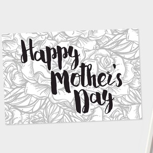 Cartão de Dia das Mães para impressão - Rosas Monocromáticas - para filha, irmã, esposa, tia, avó, vovó - atrasado, atrasado, ARQUIVOS DIGITAIS
