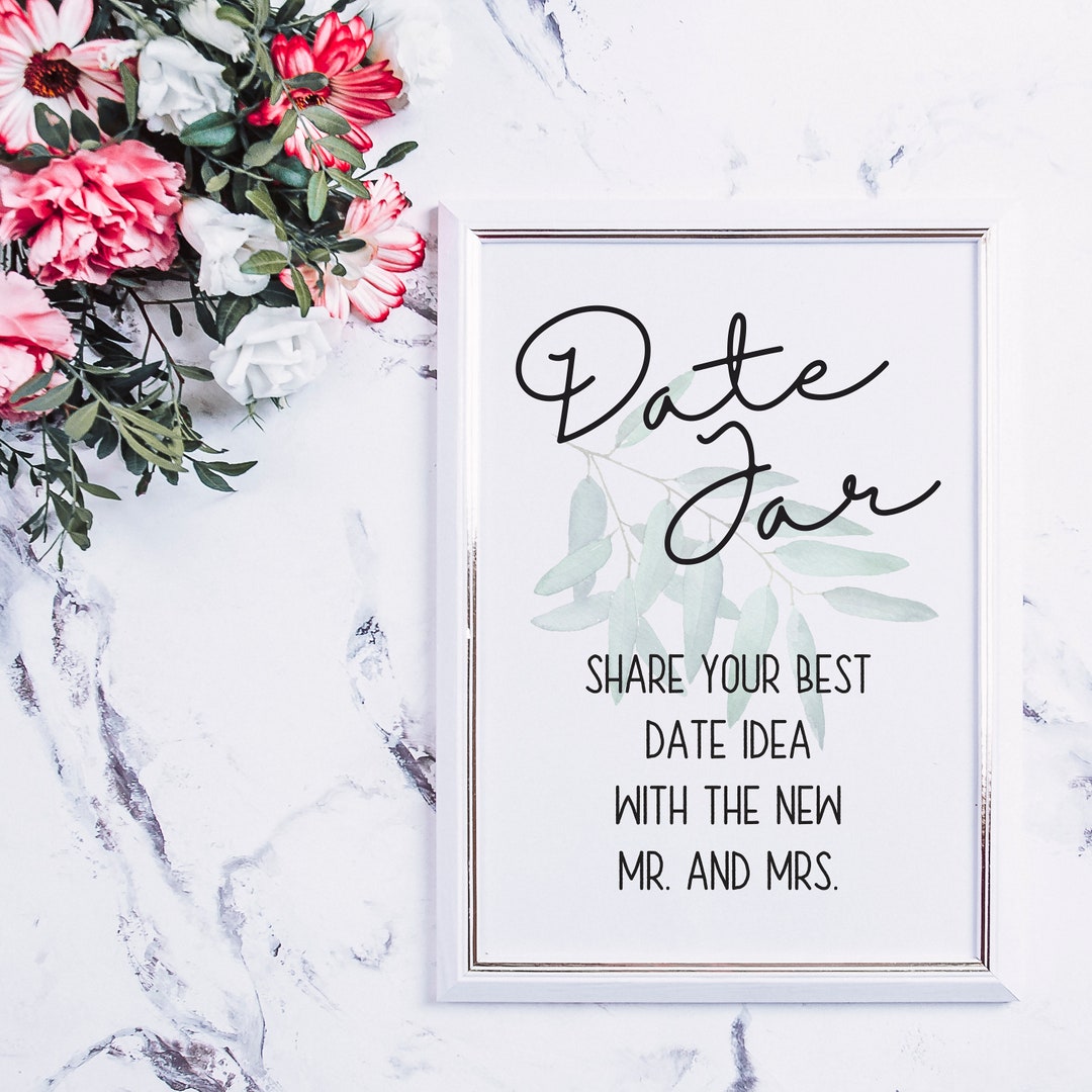 Date Jar Sign Eucalyptus - Minimalistic - DIGITAL Printable Bridal ...