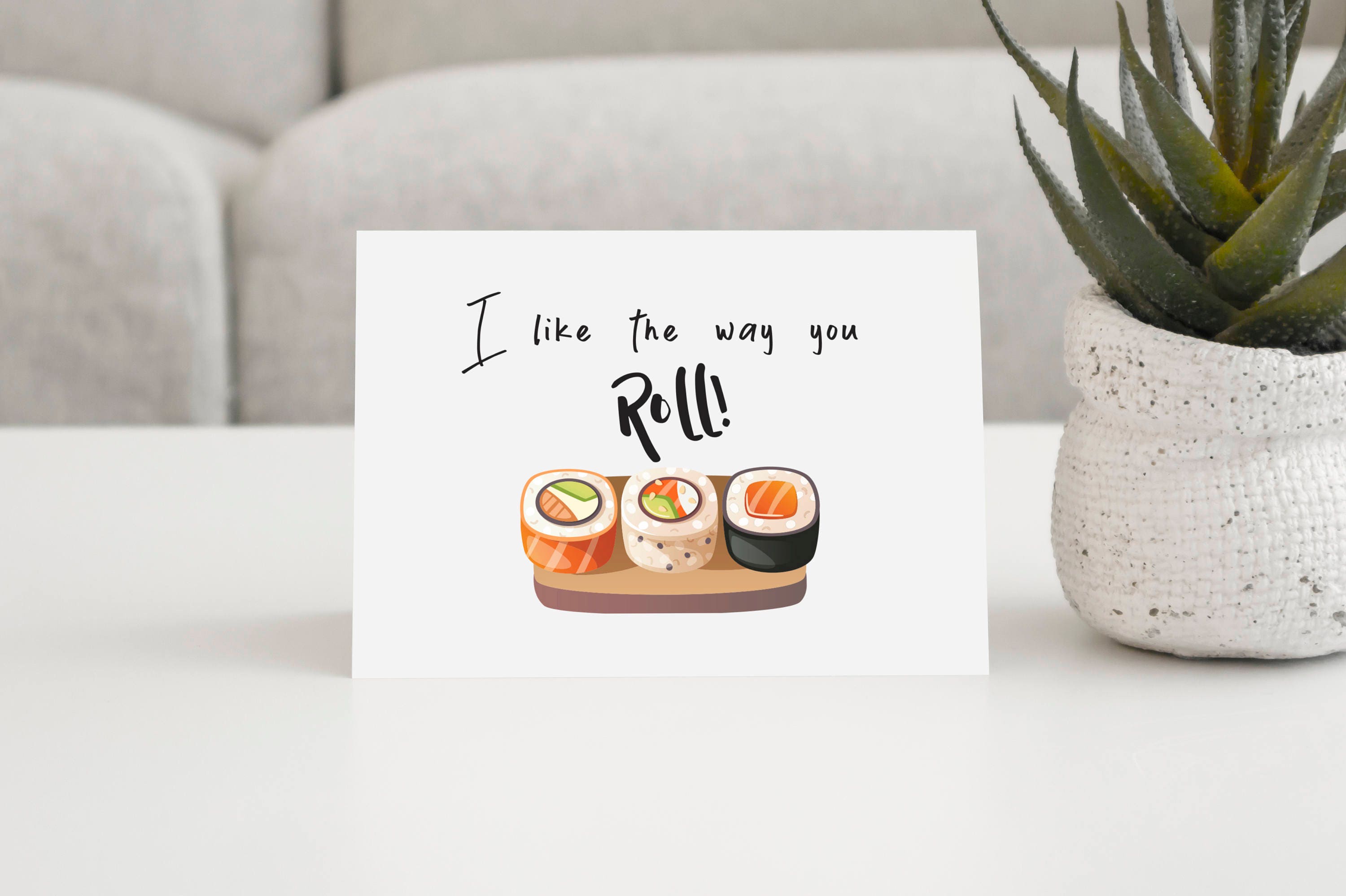 Sushi Pun Printable Card - I Like the Way You Roll (digital Files) - Etsy