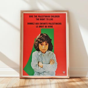 Vintage Palestinian Solidarity Poster - Children&#39;s Rights Humanitarian Art