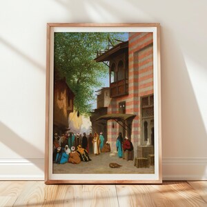 Gravura de cena de rua do Norte da África | Charles Theodore Frere | Arte do Bazar Orientalista