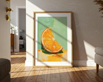Orange Slice Art Print: Bold Citrus Painting, Modern Kitchen Decor