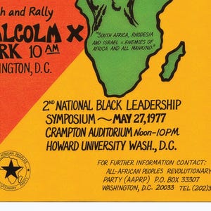 Día de la Liberación Africana – Washington, D.C. / Cartel político, 1977 / Partido Revolucionario del Pueblo Africano imagen 6