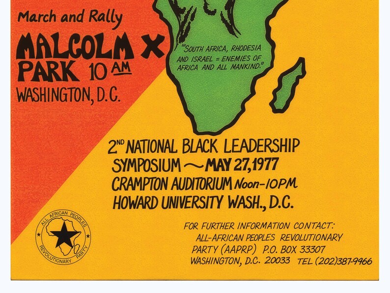 Día de la Liberación Africana – Washington, D.C. / Cartel político, 1977 / Partido Revolucionario del Pueblo Africano imagen 6