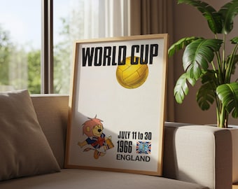 England 66 Fußball WM Poster | Vintage Kunstreproduktion