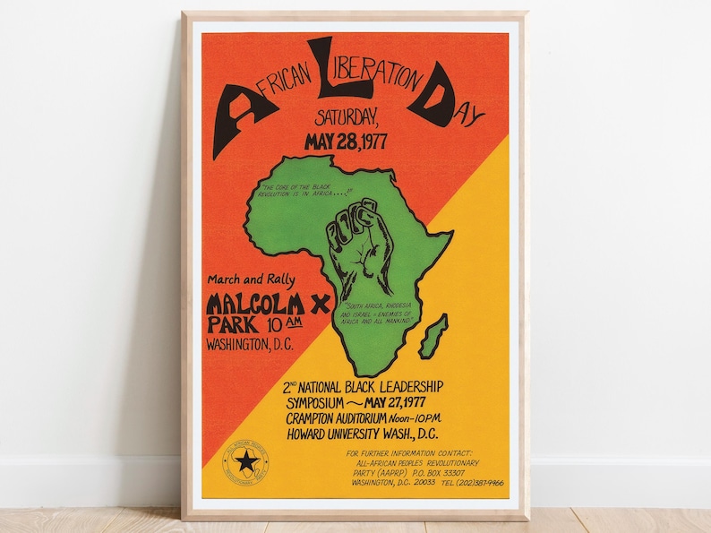 Día de la Liberación Africana – Washington, D.C. / Cartel político, 1977 / Partido Revolucionario del Pueblo Africano imagen 1