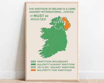 The Partition of Ireland Is a Crime – Vintage Irish Republican Print Royal | Celtic Wall Art