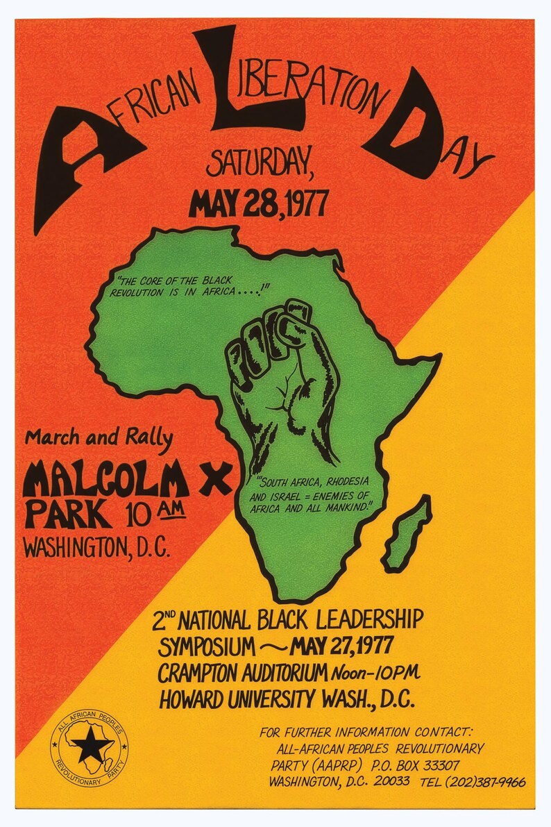 Día de la Liberación Africana – Washington, D.C. / Cartel político, 1977 / Partido Revolucionario del Pueblo Africano imagen 2