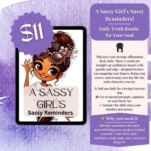 Cartões de Afirmação Diária – Bombas da Verdade Imprimíveis para Confiança e Clareza | Suíte Sassy Girl