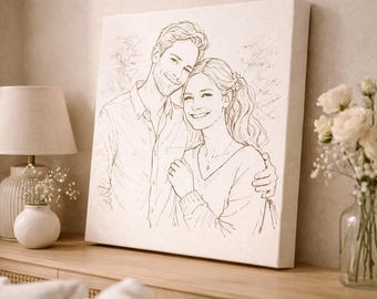 Individuelles Line Art Bild nach Foto – Personalisierter Kunstdruck