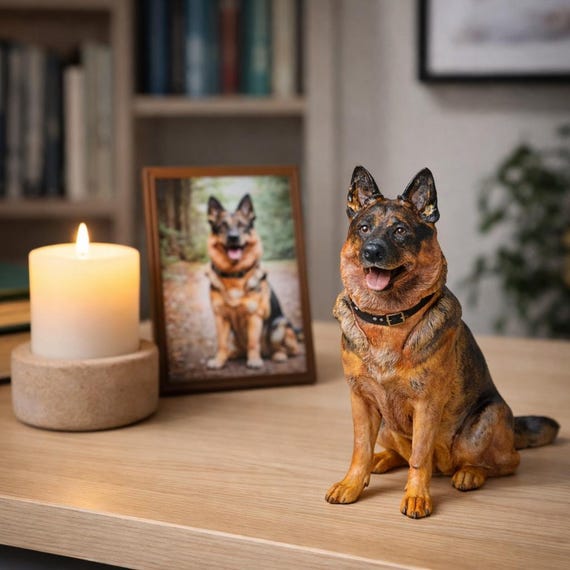 3D Hund Figur nach Foto personalisiert – Handbemalte Haustier Statue