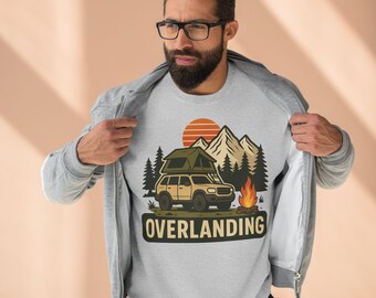 Adventure Overlanding Camping Crewneck Sweatshirt, Outdoor Nature Lover Apparel