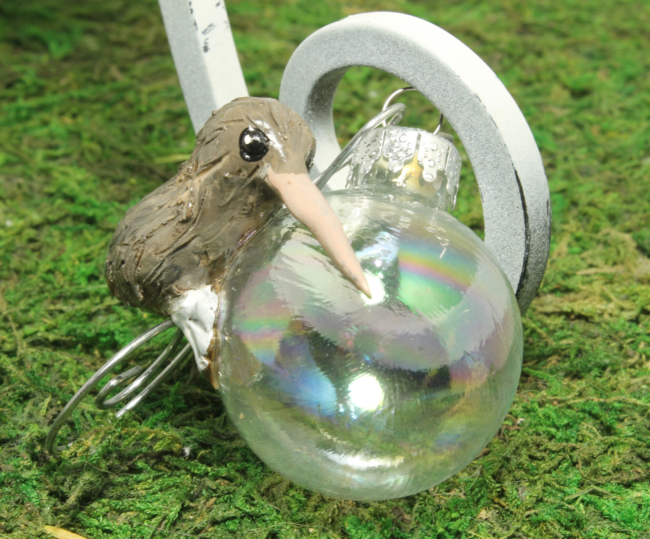 Kiwi bird Ornament Glass and polymer clay Miniature ornament Etsy