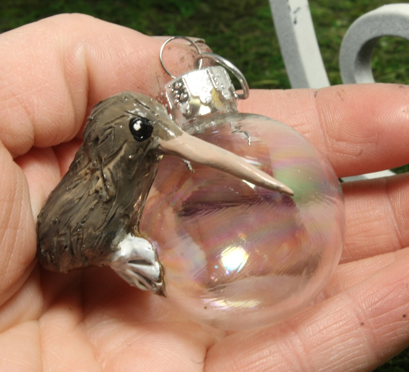 Kiwi Bird Ornament Glass and Polymer Clay Miniature Ornament Etsy