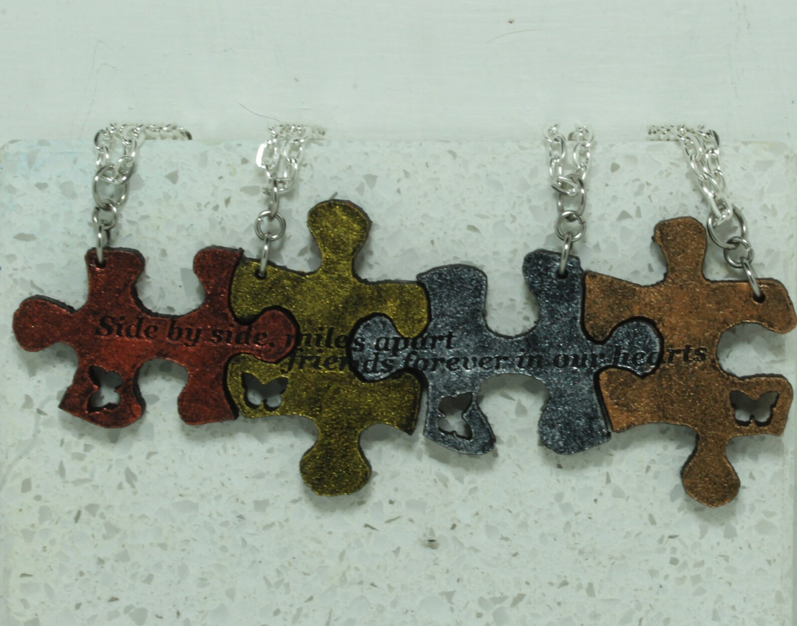 Puzzle Pieces necklaces Set of 4 friendship necklaces with Etsy
