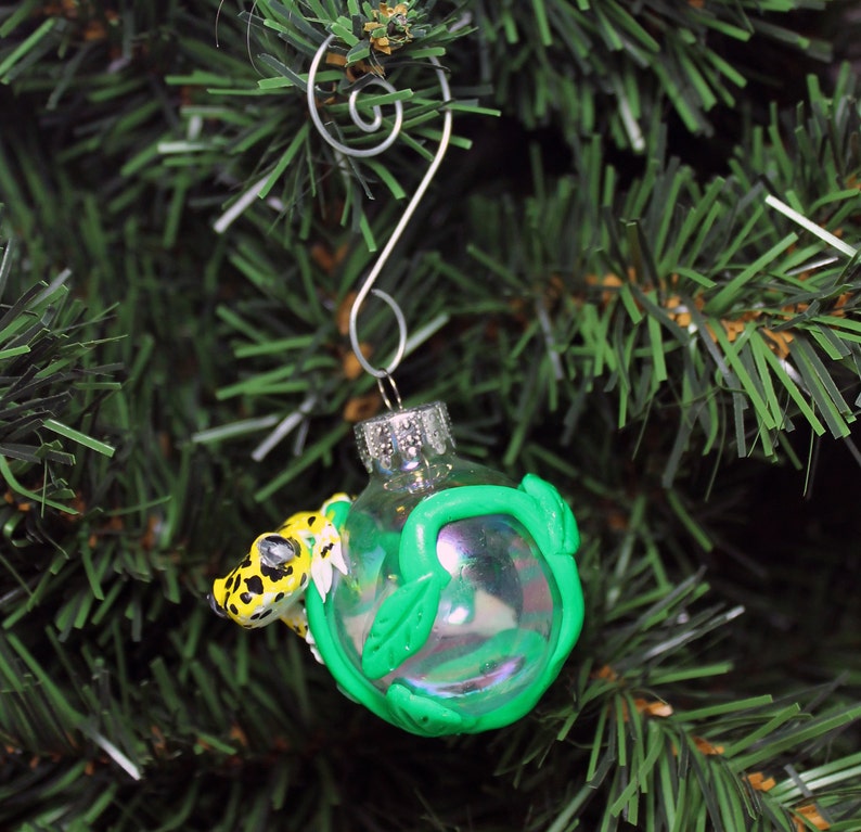 Leopard Gecko Christmas ornament Mini glass ball Polymer clay Etsy