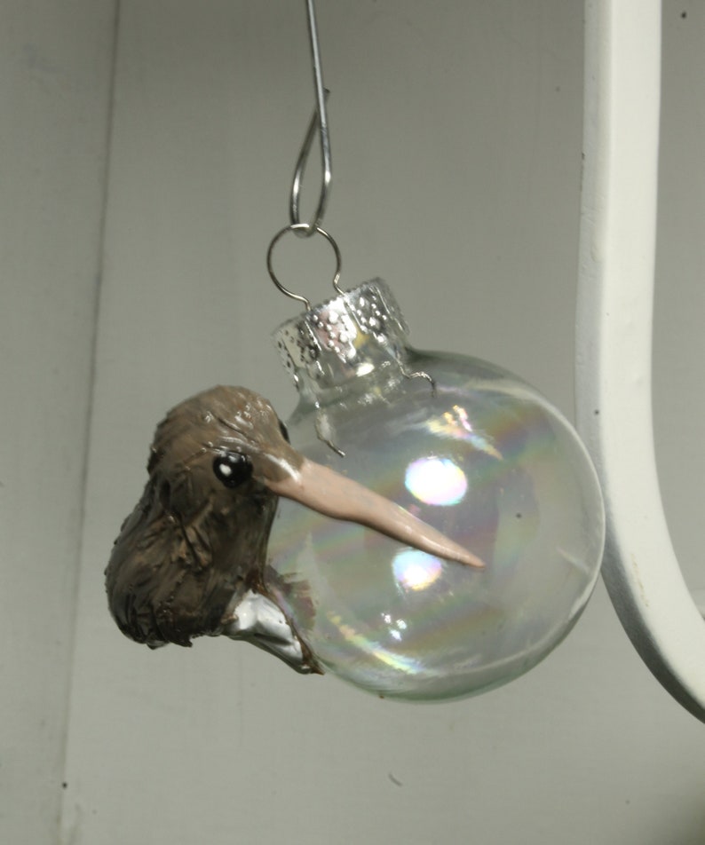 Kiwi Bird Ornament Glass and Polymer Clay Miniature Ornament Etsy