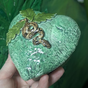 Ball Python trinket box Heart Pottery box