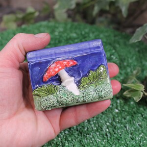 Red Mushroom Ceramic Trinket box or ring box