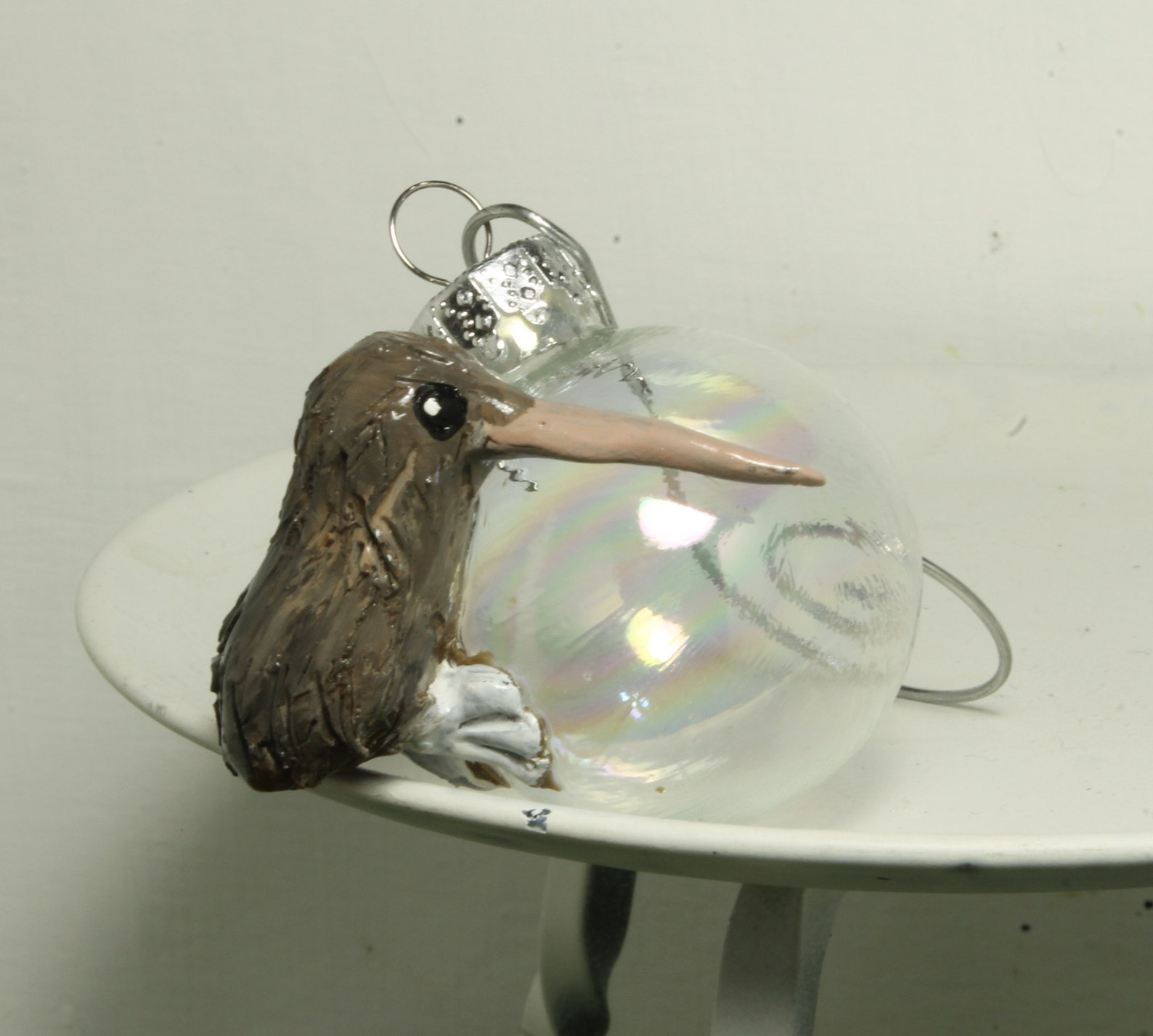 Kiwi Bird Ornament Glass and Polymer Clay Miniature Ornament Etsy