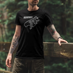 Meiningen T-Shirt | Vorarlberg Karte minimalistisch | Austria Souvenir | Geschenkidee für Heimatliebende