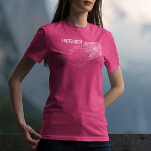 Lauterach T-Shirt | Vorarlberg Karte minimalistisch | Austria Souvenir | Geschenkidee für Heimatliebende
