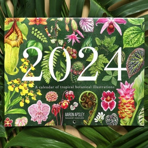 2024 Watercolor Houseplants Wall Calendar • 12 Month Calendar • Botanical Illustration