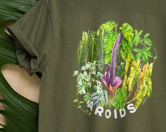 Aroids T-Shirt • 100% Cotton • Botanical Art Tee