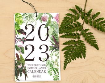 2023 Mini Houseplants Specimen Calendar • 12 Month Calendar • Botanical Illustration