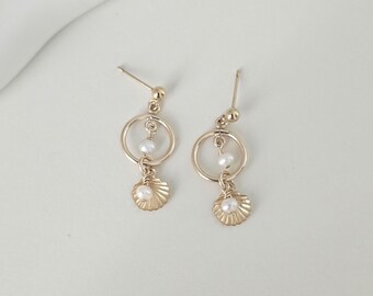 14k Gold Filled Ocean Lover Stud Earrings