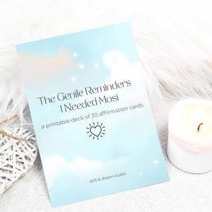 Printable Affirmation Cards for Self-Care & Mindfulness – 30 Gentle Reminders in 2 Sizes – Daily Motivation for Women