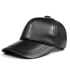 Black Leather Baseball Cap, Genuine Lambskin Fitted Hat, Adjustable Unisex Cap, Handmade Leather Hat For Men & Women, Father's Day Gifts